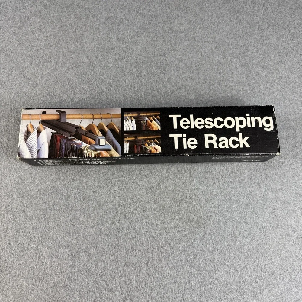 Vintage Star Case Telescoping Tie Rack Closet Organizer w/ Box 1970s USA